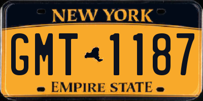 NY license plate GMT1187