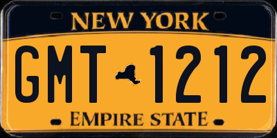 NY license plate GMT1212