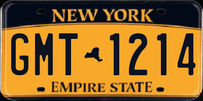 NY license plate GMT1214