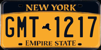NY license plate GMT1217