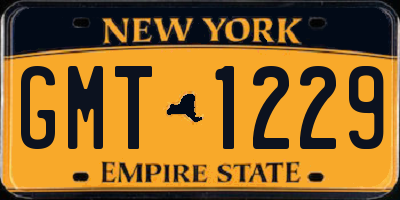 NY license plate GMT1229