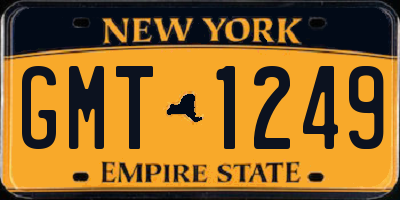 NY license plate GMT1249
