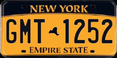 NY license plate GMT1252