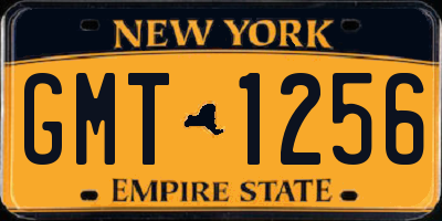 NY license plate GMT1256