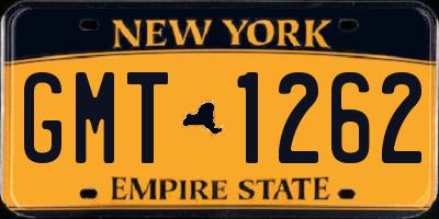 NY license plate GMT1262