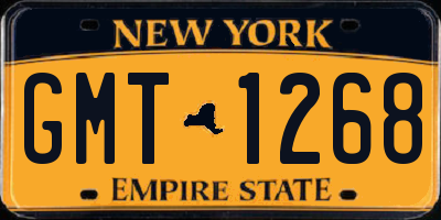 NY license plate GMT1268