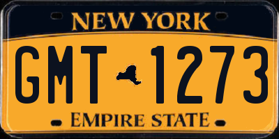 NY license plate GMT1273