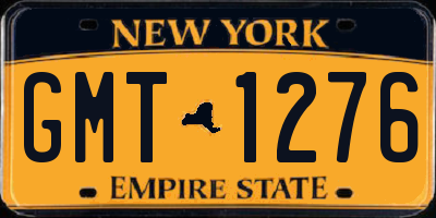 NY license plate GMT1276