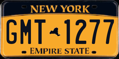 NY license plate GMT1277