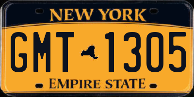 NY license plate GMT1305