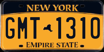 NY license plate GMT1310