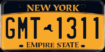 NY license plate GMT1311