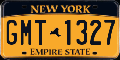 NY license plate GMT1327