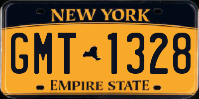 NY license plate GMT1328