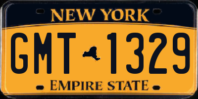 NY license plate GMT1329
