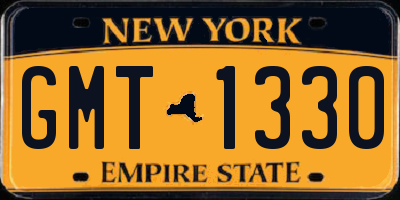 NY license plate GMT1330