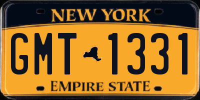 NY license plate GMT1331