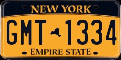 NY license plate GMT1334
