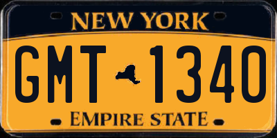 NY license plate GMT1340
