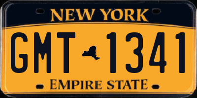 NY license plate GMT1341