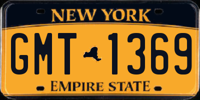 NY license plate GMT1369