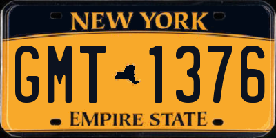 NY license plate GMT1376