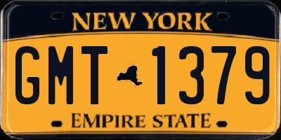 NY license plate GMT1379