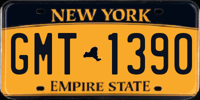 NY license plate GMT1390