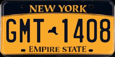 NY license plate GMT1408