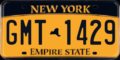 NY license plate GMT1429