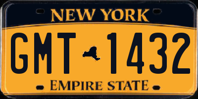 NY license plate GMT1432