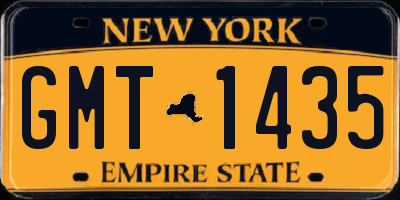 NY license plate GMT1435