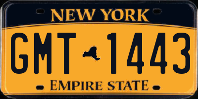 NY license plate GMT1443