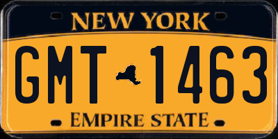 NY license plate GMT1463
