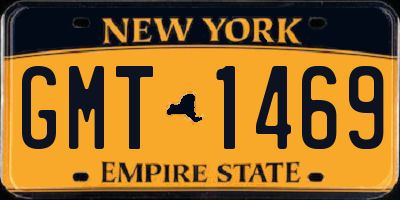 NY license plate GMT1469