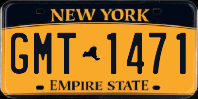 NY license plate GMT1471