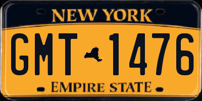 NY license plate GMT1476