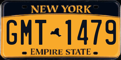 NY license plate GMT1479