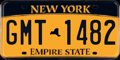 NY license plate GMT1482