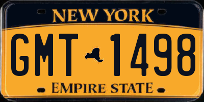 NY license plate GMT1498