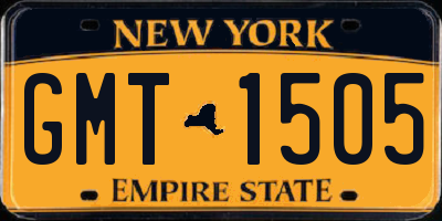 NY license plate GMT1505
