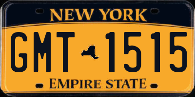 NY license plate GMT1515