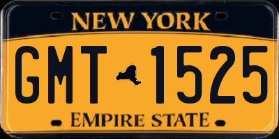 NY license plate GMT1525