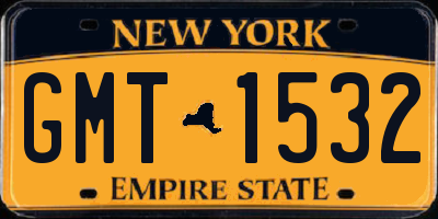 NY license plate GMT1532