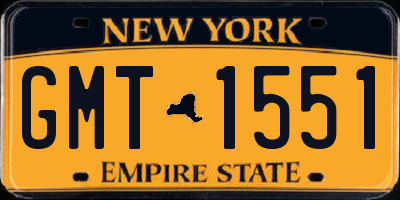 NY license plate GMT1551