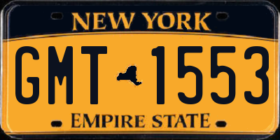 NY license plate GMT1553