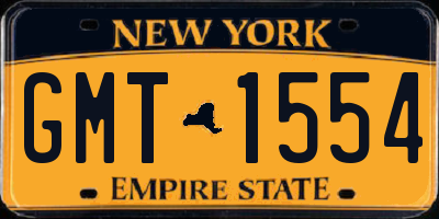 NY license plate GMT1554