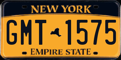 NY license plate GMT1575