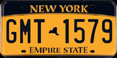 NY license plate GMT1579