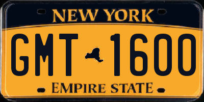NY license plate GMT1600